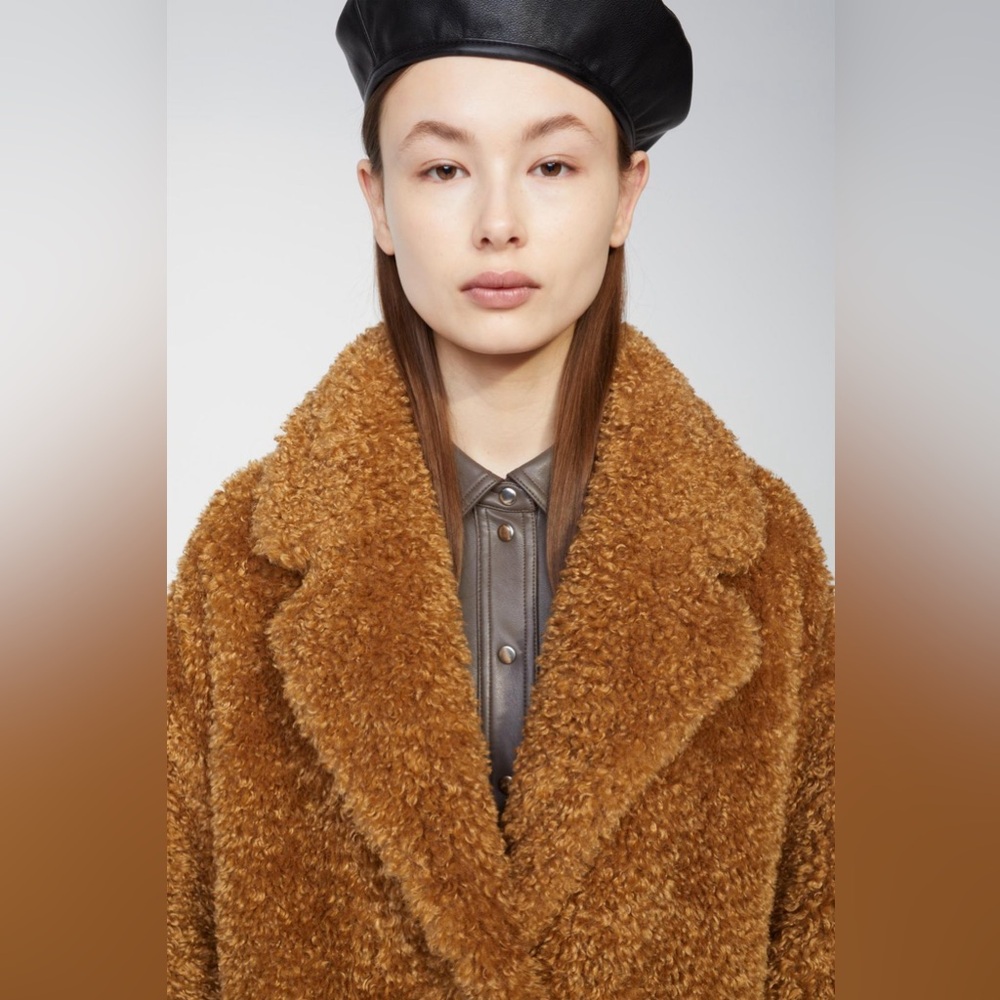STAND STUDIO Anika Coat Faux Shearling in Camel - 36/S - Picture 6 of 16